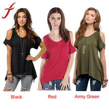 plus size Sexy Women Casual V-Neck Off Shoulder Short Sleeve Solid Stretch Long T-Shirt Tops IMY66