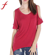 plus size Sexy Women Casual V-Neck Off Shoulder Short Sleeve Solid Stretch Long T-Shirt Tops IMY66