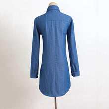 plus size Women Long Sleeve Denim Cowboy Long Shirt Casual Tops Shirt Dress women clothes blusas y camisas mujer IMY66