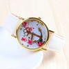 relogio feminino Women Watches Flower Floral Printed Reloj PU Leather Band Quartz Watches Retro Ladies Wristwatch Clocks IMY66