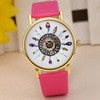 relogio feminino Women Watches Flower Floral Printed Reloj PU Leather Band Quartz Watches Retro Ladies Wristwatch Clocks IMY66