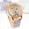 relogio feminino clock Dress Watches Women Laides Paris Tower Rhinestone PU Leather Wrist Watch For Women IMY66