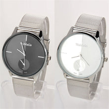 relogio masculino Men Women Quartz Watch Simple Stainless Steel Mesh Band Wrist Watch Bracelet Watches relogio feminino IMY66