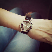 relojes hombre Mens Womens Quartz Watch Unique Hollowed-out Triangular Dial Black Watches relogio masculino IMY66