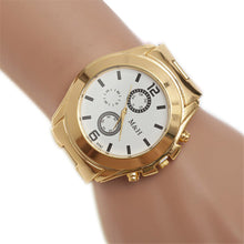 relojes hombre Luxury Men Watch Stainless Steel Wrist Gold Bracelet Quartz Big Dial Watch relogio masculino IMY66