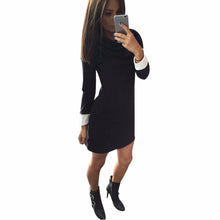 vestidos femininos Dresses For Women Casual Dress Long Sleeve Turtleneck Wrap Patchwork Sexy Bodycon Bandage Dress IMY66