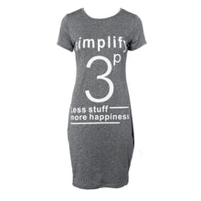 vestidos femininos One Piece Dress Women Casual Letter Printed s T-Shirt Dress Short Sleeve Party Dress IMY66