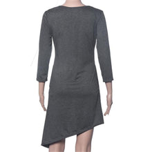 vestidos femininos Personality Irregular Slender Women Casual Dresses Round Neck Three Quarter Big Pocket Button Dress IMY66