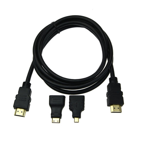 Multifunction HDMI To Mini Micro HDMI 1080P Cable Adapter Converter Cord Kit IMY66