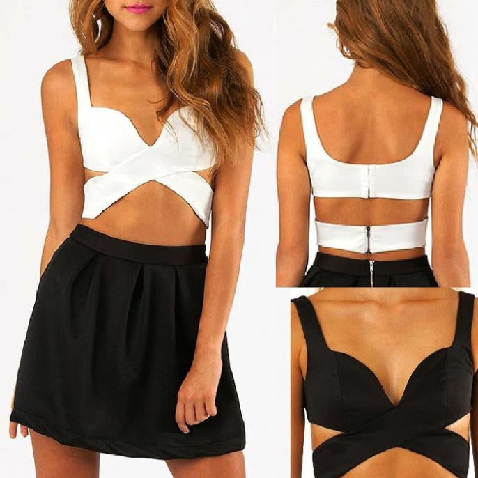 Sexy Women Bandage Bustier Bra Bralette Corset Clubwear Tank Crop Top IMY66