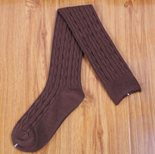 5 Colors Cotton Blends Women Girls Knit Over Knee Thigh Spiral Pattern Weave High Socks IMY66
