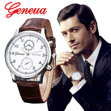 Geneva Luxury Mens Dress Watch Retro PU Leather Band Alloy Quartz Wrist Watches relogios masculino Montre Homme IMY66