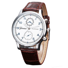 Geneva Luxury Mens Dress Watch Retro PU Leather Band Alloy Quartz Wrist Watches relogios masculino Montre Homme IMY66