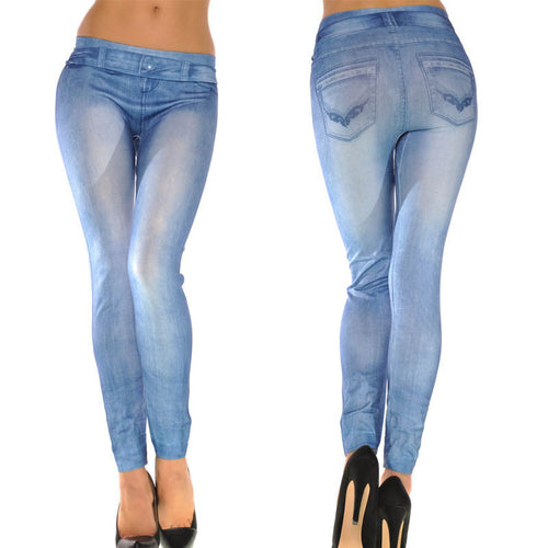 Higt TOP Denim Jeans Women Girl Sexy Leggings Jeggings Skinny Denim Pants Black Blue IMY66