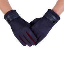 Men Gloves Thick Warm Faux Leather Gloves Windproof Warm Touch Screen Gloves Outdoor Cuffs Gloves Mittens IMY66