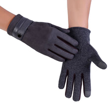 Men Gloves Thick Warm Faux Leather Gloves Windproof Warm Touch Screen Gloves Outdoor Cuffs Gloves Mittens IMY66