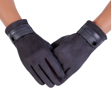 Men Gloves Thick Warm Faux Leather Gloves Windproof Warm Touch Screen Gloves Outdoor Cuffs Gloves Mittens IMY66