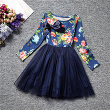 Children Kids Girls Clothes Dress Long Sleeve Floral Printed Party Princess Tutu Dress Girls Clothing Vestidos IMY66