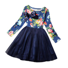 Children Kids Girls Clothes Dress Long Sleeve Floral Printed Party Princess Tutu Dress Girls Clothing Vestidos IMY66