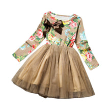 Children Kids Girls Clothes Dress Long Sleeve Floral Printed Party Princess Tutu Dress Girls Clothing Vestidos IMY66