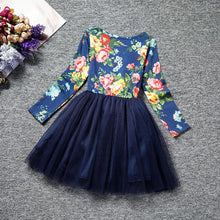 Children Kids Girls Clothes Dress Long Sleeve Floral Printed Party Princess Tutu Dress Girls Clothing Vestidos IMY66