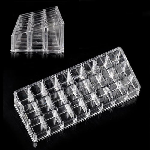 Clear Acrylic 24 Lipstick Tray Cosmetic Organizer Stand Display Holder IMY66