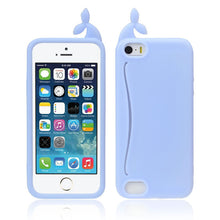 Cute Big Mouth Whale Rubber Card Holder Soft Case Cover For iPhone 5 5S IMY66