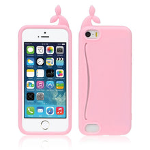 Cute Big Mouth Whale Rubber Card Holder Soft Case Cover For iPhone 5 5S IMY66