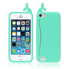 Cute Big Mouth Whale Rubber Card Holder Soft Case Cover For iPhone 5 5S IMY66