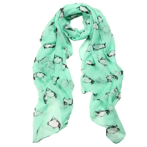 Penguin Pattern Women's Shawls and Scarves Female Voile Scarf IMY66