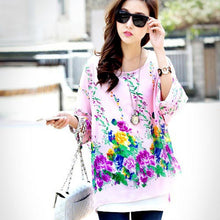 Women Casual Chiffon Blouses Bohemia Print Loose Batwing Sleeve Tops Shirt Blusa Feminina blusas y camisas mujer IMY66