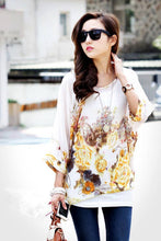 Women Casual Chiffon Blouses Bohemia Print Loose Batwing Sleeve Tops Shirt Blusa Feminina blusas y camisas mujer IMY66