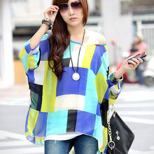 Women Casual Chiffon Blouses Bohemia Print Loose Batwing Sleeve Tops Shirt Blusa Feminina blusas y camisas mujer IMY66