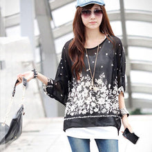 Women Casual Chiffon Blouses Bohemia Print Loose Batwing Sleeve Tops Shirt Blusa Feminina blusas y camisas mujer IMY66