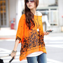 Women Casual Chiffon Blouses Bohemia Print Loose Batwing Sleeve Tops Shirt Blusa Feminina blusas y camisas mujer IMY66