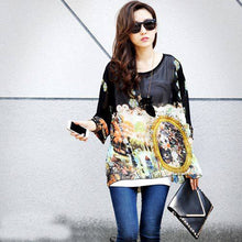 Women Casual Chiffon Blouses Bohemia Print Loose Batwing Sleeve Tops Shirt Blusa Feminina blusas y camisas mujer IMY66