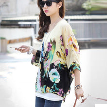 Women Casual Chiffon Blouses Bohemia Print Loose Batwing Sleeve Tops Shirt Blusa Feminina blusas y camisas mujer IMY66