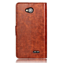 Flip Wallet Stand Case Crazy Horse Stripe Leather slot wallet Cover Case For LG Optimus L90 IMY66