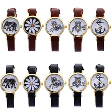 Vintage Relogios Femininos Women Pu Leather Band Rose Gold Plated Faux Analog Quartz WristWatch girls watch IMY66