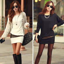 Dress Black Gold Print Patchwork Mini Batwing Long Sleeve loose Sexy Women Dress White Plus Size Casual XXLDress Vestidos IMY66