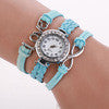 Women Colorful Bohemia Infinity Love Hand-knitted Pu Leather Bracelet Quartz Wristwatch Watch Relogio Feminino IMY66