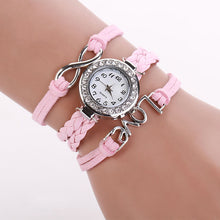 Women Colorful Bohemia Infinity Love Hand-knitted Pu Leather Bracelet Quartz Wristwatch Watch Relogio Feminino IMY66