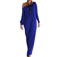 vestidos robe longue femme Plus Size Women Dress Sexy Dress Off Shoulder Long Sleeve Loose Wrap Party Long Maxi Dress IMY66